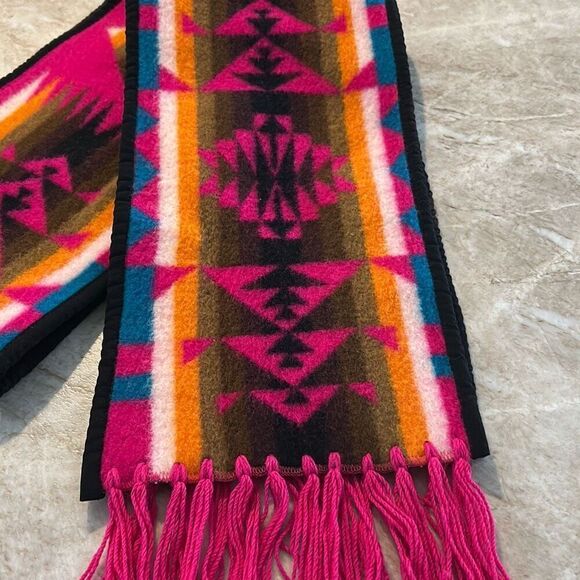 No Brand Accessories - Southwest Pendleton/Like  Blanket Hot Pink Scarf